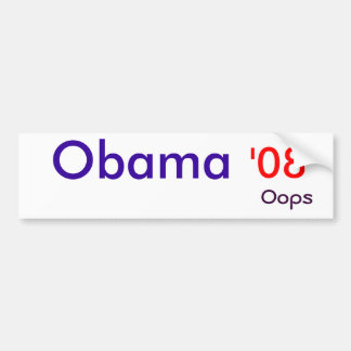 Obama, '08, oops autoaufkleber