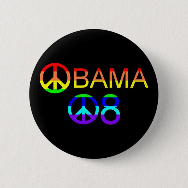 Obama 08 Rainbow Peace Sign Buttons (Vorderseite)