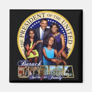 OBAMA-1ST Familie-Quadrat Magnet