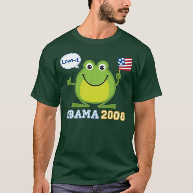 Obama 2008 Liebe-es Frosch T-Shirt (Vorderseite)