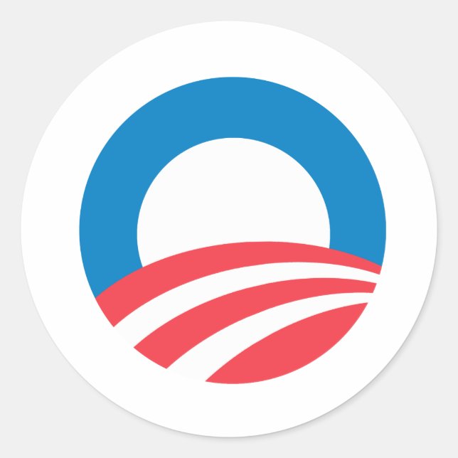 Obama 2008 O Runder Aufkleber (Vorderseite)