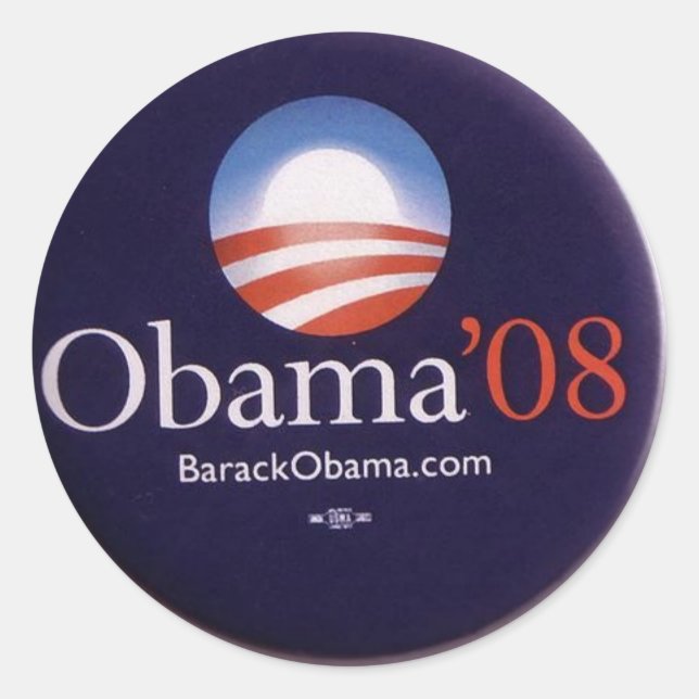 Obama 2008 runder aufkleber (Vorderseite)
