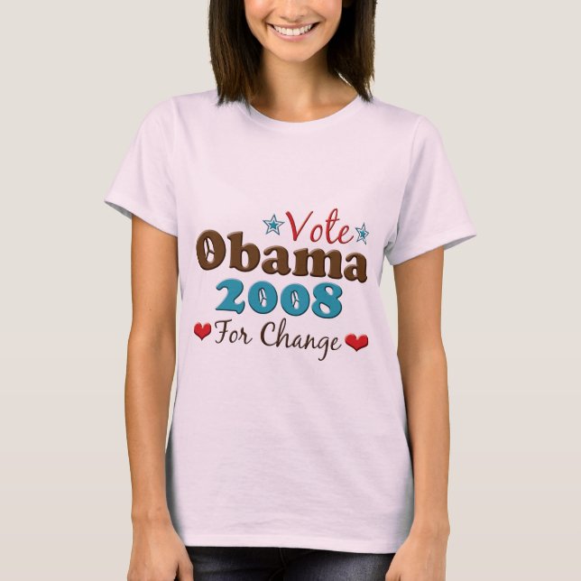 Obama 2008 T Shirt Barack Obama Bio T-Shirt (Vorderseite)