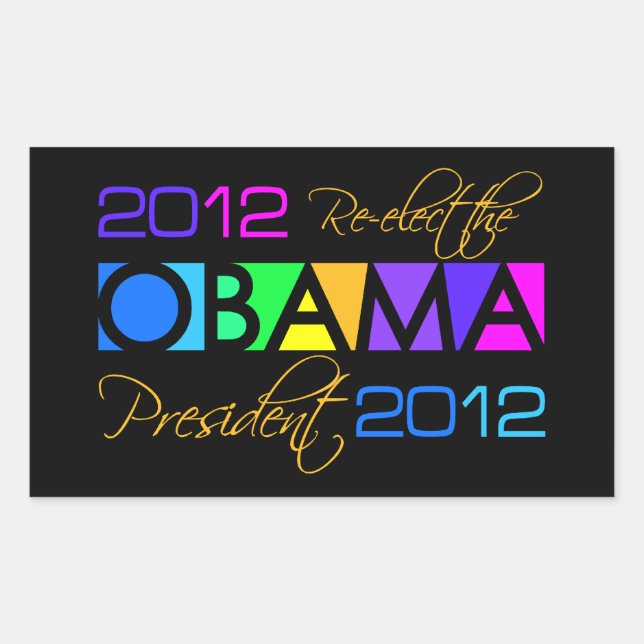 OBAMA 2012-Aufkleber Rechteckiger Aufkleber (Vorderseite)