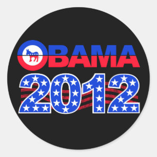 OBAMA 2012-Aufkleber Runder Aufkleber
