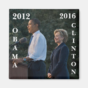 Obama 2012 & Clinton 2016 Magnet