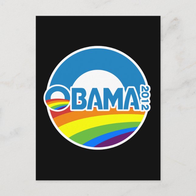 Obama 2012 Gay Pride Rainbow Postkarte (Vorderseite)