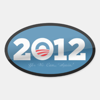 Obama 2012 Offizielles Logo Ovaler Aufkleber