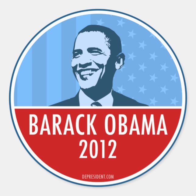 Obama 2012 runder aufkleber (Vorderseite)