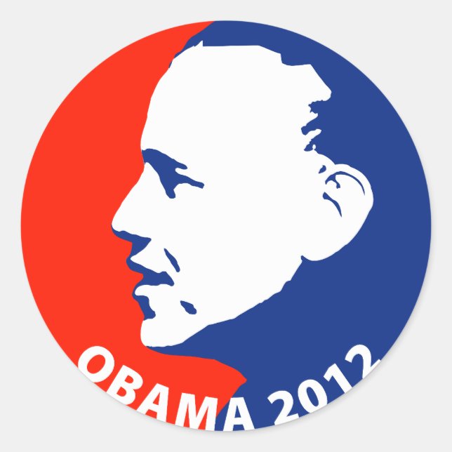 Obama 2012 runder aufkleber (Vorderseite)