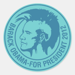 Obama 2012 runder aufkleber