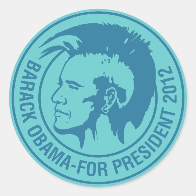 Obama 2012 runder aufkleber (Vorderseite)