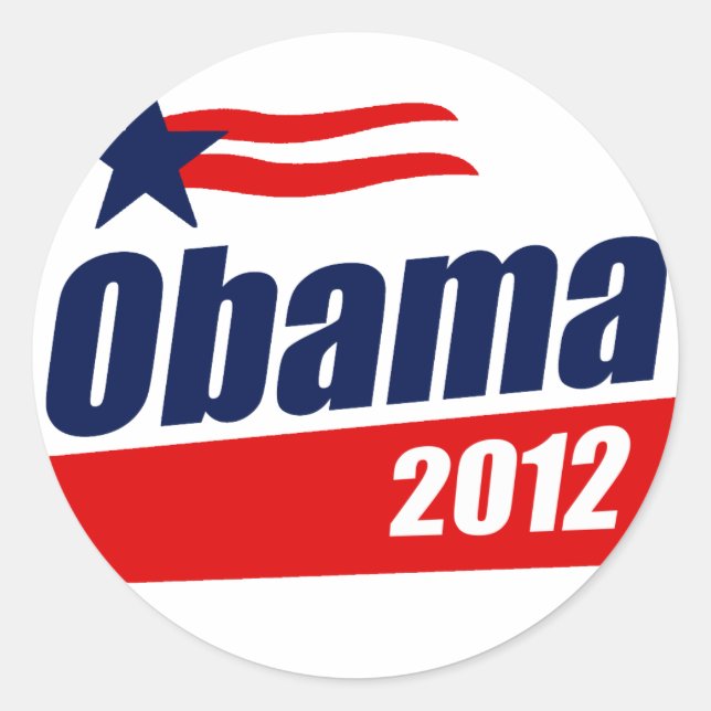 Obama 2012 runder aufkleber (Vorderseite)