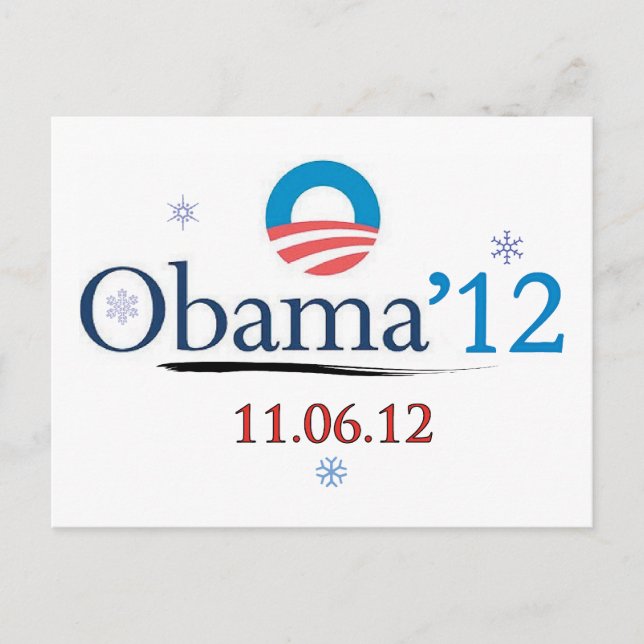 Obama 2012 Weihnachts-Postkarte Feiertagspostkarte (Vorderseite)