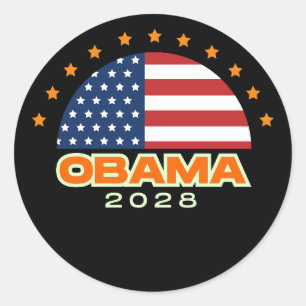 Obama 2028 Amerikanische Flag Hope Runder Aufkleber