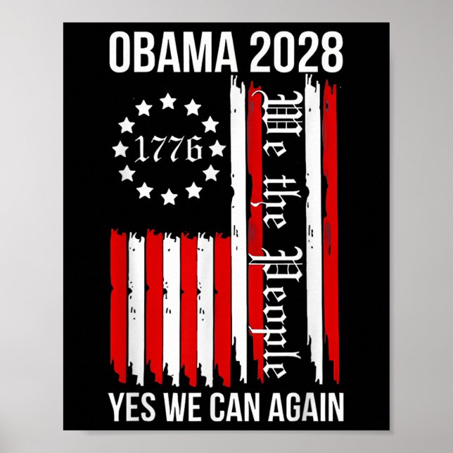 Obama 2028 Ja wir können wieder Flaggen Obama 48.  Poster (Vorne)