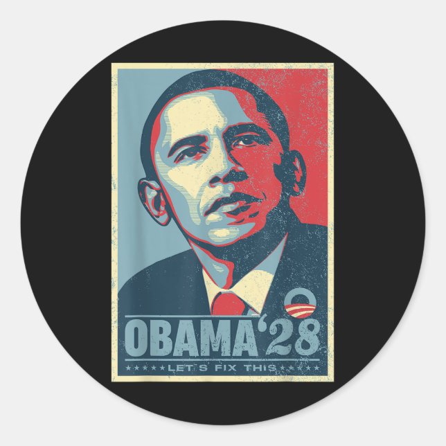 Obama 2028 Lasse, dies zu beheben Runder Aufkleber (Vorderseite)