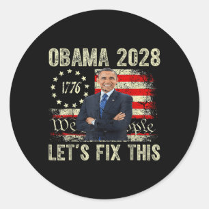 Obama 2028 Lasse, dies zu beheben Runder Aufkleber
