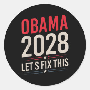 Obama 2028 Lasse, diesen Obama für Präsident 2028  Runder Aufkleber