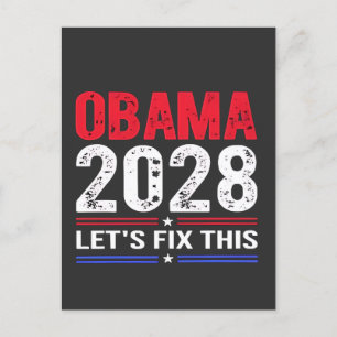 Obama 2028 Lasst uns diese Demokratiewahl USA repa Ankündigungspostkarte