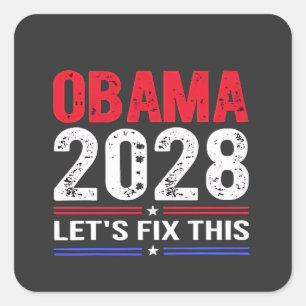Obama 2028 Lasst uns diese Demokratiewahl USA repa Quadratischer Aufkleber