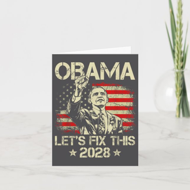 Obama 2028 Let's Fix This Obama 48th President Karte (Vorderseite)