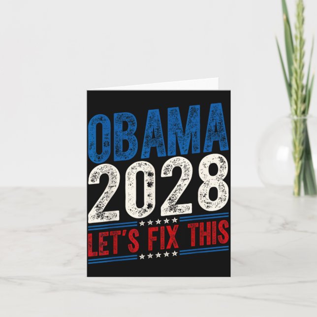 Obama 2028 Let's Fix This Obama 48th President Karte (Vorderseite)
