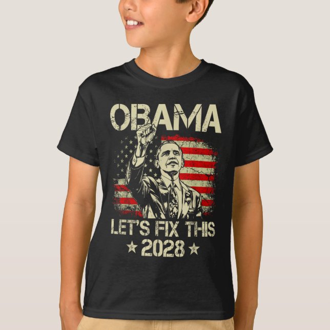 Obama 2028 Let's Fix This Obama 48th President T-Shirt (Vorderseite)