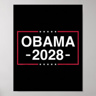 Obama 2028 Obama für Präsident amerikanische Flagg Poster