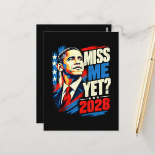 Obama 2028 Vermisst ihr mich schon Postkarte
