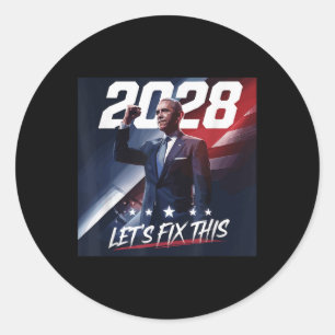 Obama 2028 Vintag Obama Patriotische politische Ku Runder Aufkleber