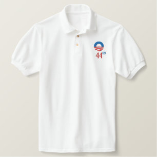 Obama 44 - 2 Amtszeit Präsident Stickerei Polo Shi