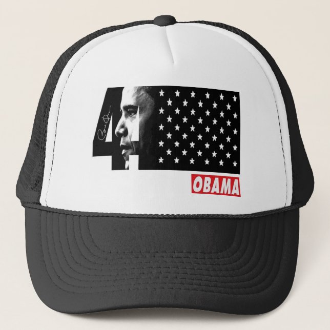 OBAMA 44. Präsident Signature Editions Truckerkappe (Vorderseite)