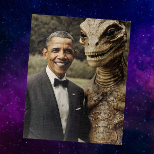 Obama Alien Treffen Vintager Foto Verschwörung