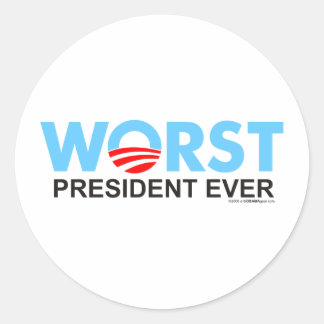 Obama am schlimmsten je runder aufkleber