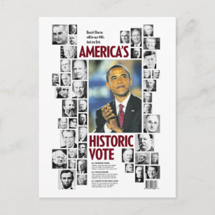 Obama: Amerikas historische Wahlkarte Postkarte