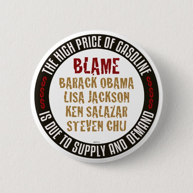 Obama Benzin Button (Vorderseite)