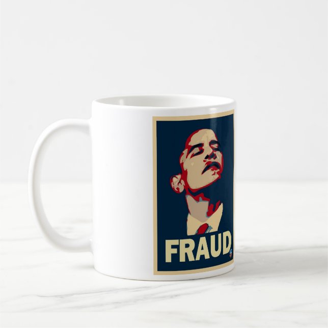 Obama-Betrugs-Tasse - groß Kaffeetasse (Links)