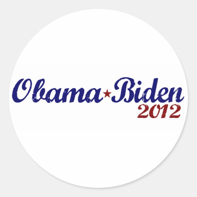 Obama Biden 2012 Runder Aufkleber (Vorderseite)