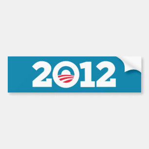 Obama/Biden 2012 (weiß auf Blau) Autoaufkleber