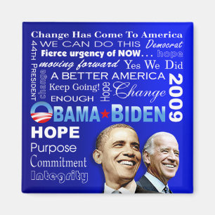 Obama Biden Collage Magnet (bleu)