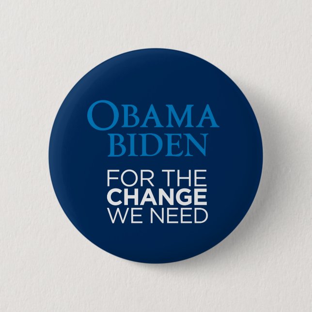 Obama Biden für die Änderung, die wir benötigen Button (Vorderseite)