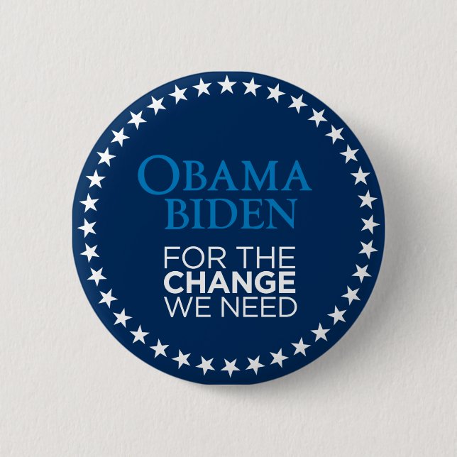 Obama Biden für die Änderung, die wir benötigen Button (Vorderseite)