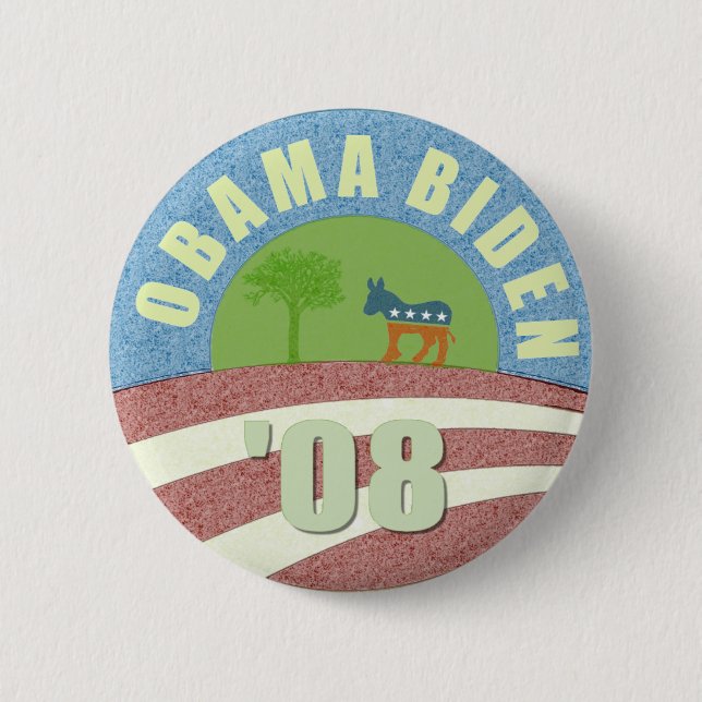 Obama Biden gehen Knopf '08 grüner Button (Vorderseite)