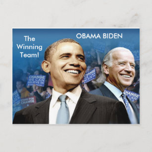 Obama Biden Postkarte