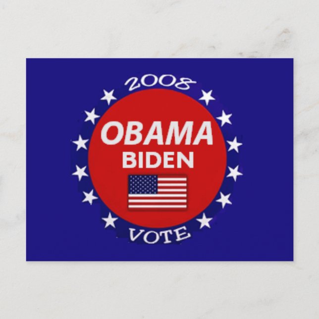 Obama Biden Vote Postcard Postkarte (Vorderseite)