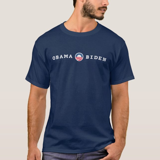 Obama/Biden (weißes Logo) T-Shirt (Vorderseite)