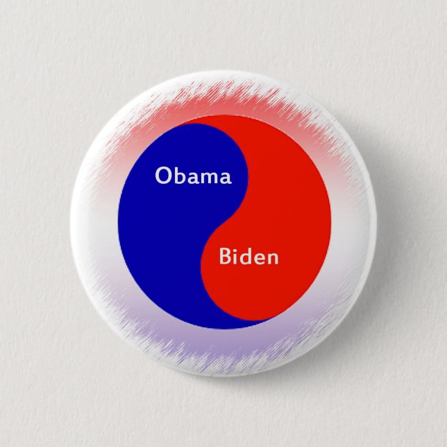 Obama ~ Biden Yin Yang Button (Vorderseite)