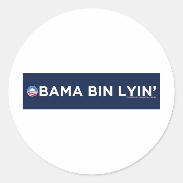 Obama bin Lyin' Runder Aufkleber (Vorderseite)