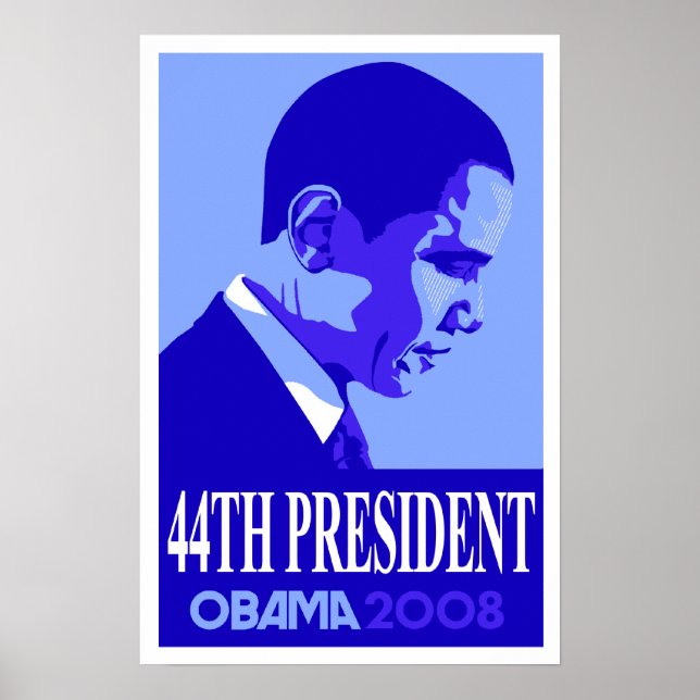 Obama Blue 44e Poster du Président 3 (Devant)